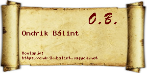 Ondrik Bálint névjegykártya